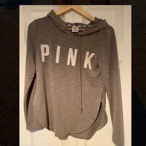 Pink hoodie with slit